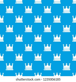 Crown pattern vector seamless blue repeat for any use
