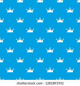 Crown pattern vector seamless blue repeat for any use