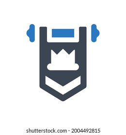 Crown pennant icon. Vector EPS file.