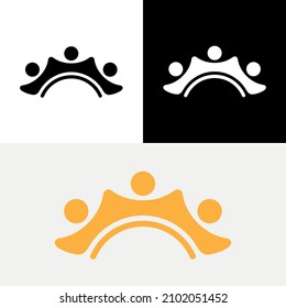 Crown People Flat Abstract Logo