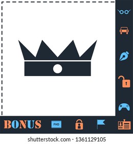 Crown. Perfect icon with bonus simple icons