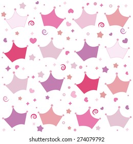 Crown with pink princess background