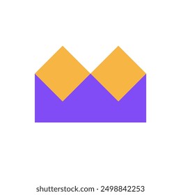Crown pixel modern minimal logo design