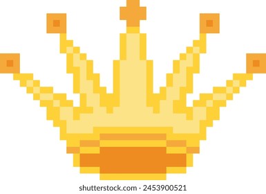 Crown pixel vector image or clipart for background or project