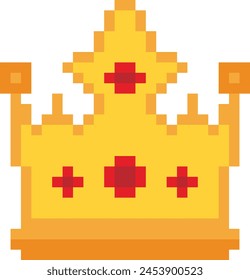 Crown pixel vector image or clipart for background or project