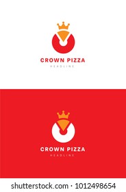 Crown pizza logo template.