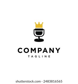 Crown Podcast logo icon vector template.eps