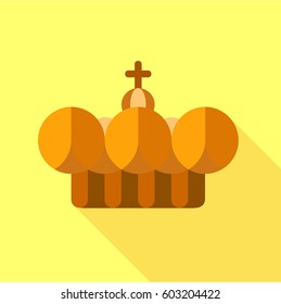 Crown pope icon. Flat illustration of crown pope vector icon for web