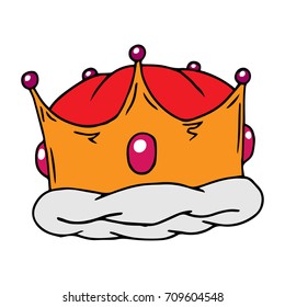 Crown with precious stones. Vector illustration.