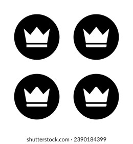Corona, vector de icono premium en círculo negro. símbolo de signo VIP