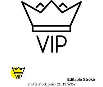 Crown Premium Vector Line Icon
