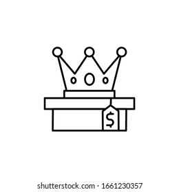 Crown, price, dollar icon. Simple line, outline vector elements of auction for ui and ux, website or mobile application