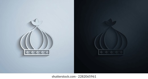 crown priest paper icon with shadow effect vector illuistration design