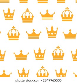 Kronprinzessin nahtloses Muster-Hintergrund-Konzept. Vektorgrafik-Design-Illustration