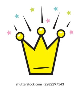 The crown of the princess. Color isolated vector illustration in cartoon style.