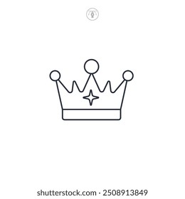 Ilustración vectorial del icono de la princesa de la corona aislada en el fondo blanco