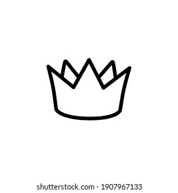 Crown for princess outfit outline for coloring on a white background