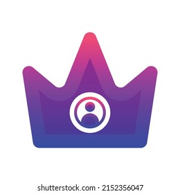 diseño del logotipo de gradiente de perfil de corona icono de plantilla moderna
