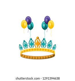crown queen with balloons helium
