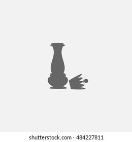 Crown queen fall. Chess figure. The concept of change of power. Vector