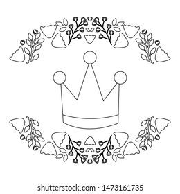crown queen with floral wreath pop art style