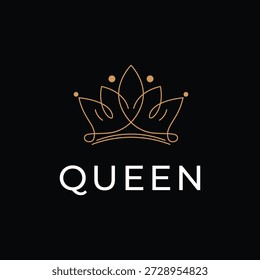 ideia de luxo do design do logotipo de ouro da rainha da coroa