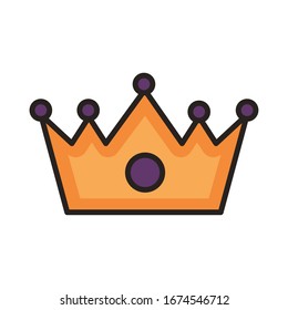 crown queen line and fill style icon vector illustration design