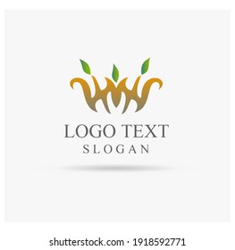 The crown of queen of tree logo mark concept letter WW, WV.