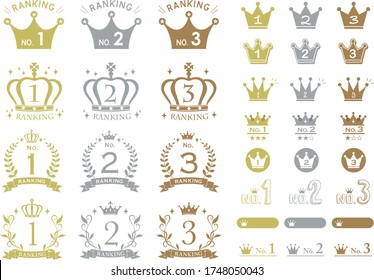 Crown Ranking Icon Set Stock Vector (Royalty Free) 1748050043 ...