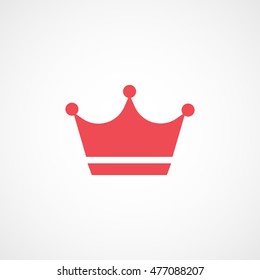 Crown Red Flat Icon On White Background