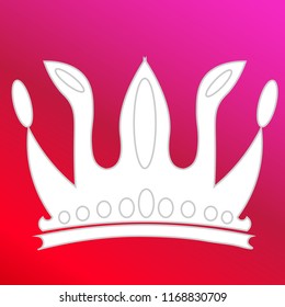 crown red and pink gradient material white icon minimal design