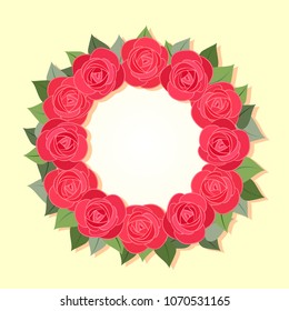 Crown of red roses, vector