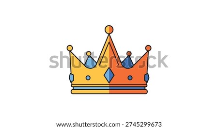 Crown Regal Line art creative abstract style vector