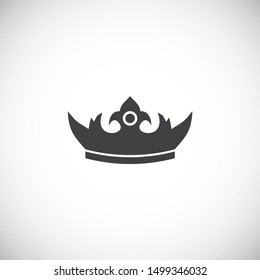 Crown related icon on background for graphic and web design. Simple illustration. Internet concept symbol for website button or mobile app.