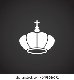 Crown related icon on background for graphic and web design. Simple illustration. Internet concept symbol for website button or mobile app.