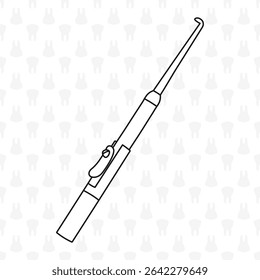 Crown remover, sketch of the outline of the silhouette of a dental instrument for prosthetics