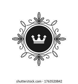 Crown retro logo design template for business company and brand identity