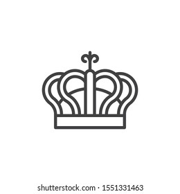 Crown, reward line icon. linear style sign for mobile concept and web design. Royal crown outline vector icon. Symbol, logo illustration. Vector graphics
