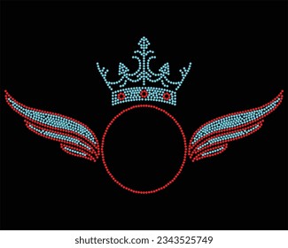 the crown rhinestone t-shirt design