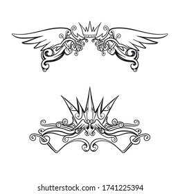 Crown royal gold set vector logo