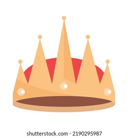 icono de la corona real plano aislado