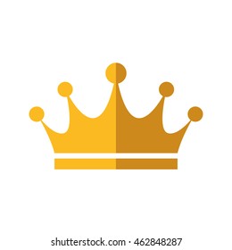 Crown royal king gold icon. Royalty concept. Isolated and flat illustration. Vector graphic