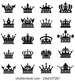 1000 Silhouette Crown Set Stock Images Photos Vectors
