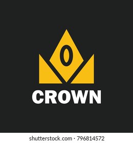 Crown royal king vector logo design abstract emblem premium gold illustration isolated
