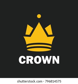 Crown royal king vector logo design abstract emblem premium gold illustration isolated