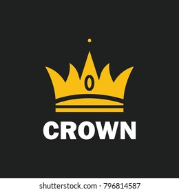 Crown royal king vector logo design abstract emblem premium gold illustration isolated