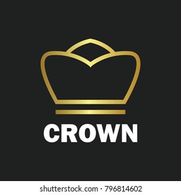 Crown royal king vector logo design abstract emblem premium gold illustration isolated