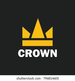 Crown royal king vector logo design abstract emblem premium gold illustration isolated