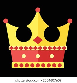 Crown royal kingdom prince gold art shape design. Crown king icon symbol design. EPS Vector