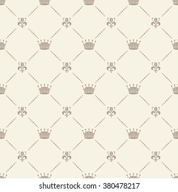 Crown Royal Lily Heraldic Seamless Pattern